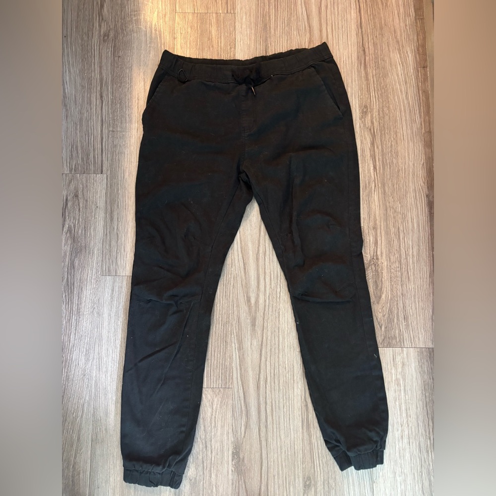 Essentials Black Joggers with Elastic Cuffs and Tapered Fit